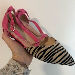 Pink and Black Zebra Print Women's Shoes
